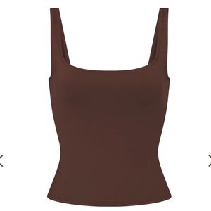 Skims Small SHAPING SWIM TANK BIKINI TOP Cocoa Brown NWT